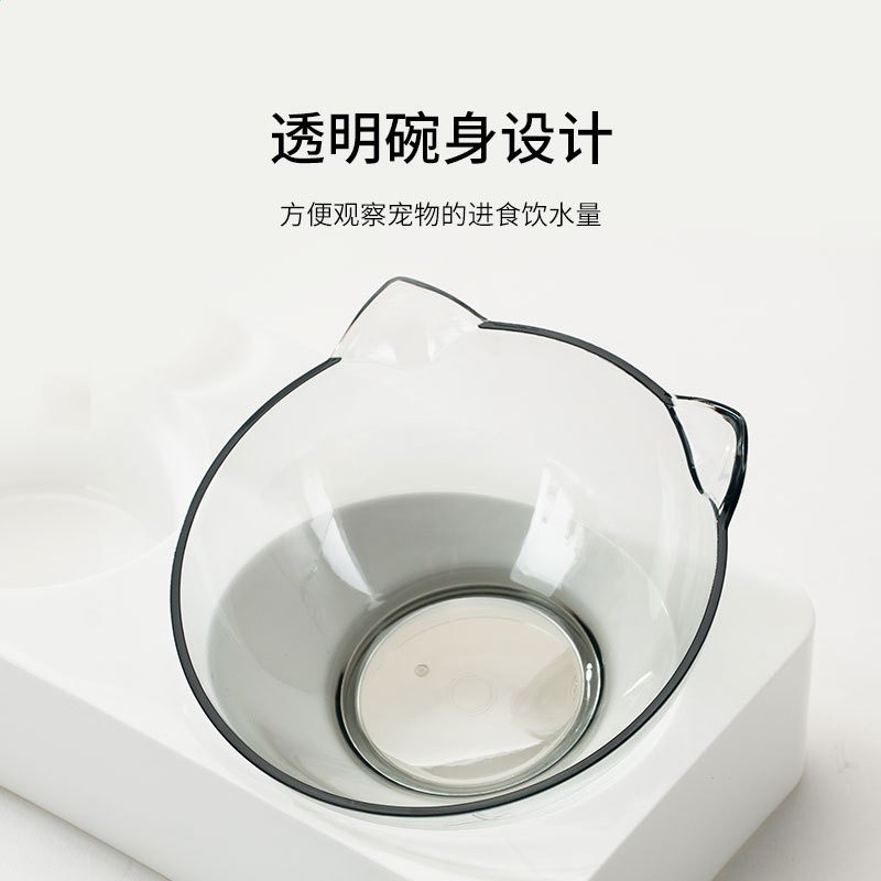跨境熱銷貓碗雙碗自動飲水食盆狗狗碗水碗防打翻飯盆狗盆寵物用品-細節圖2