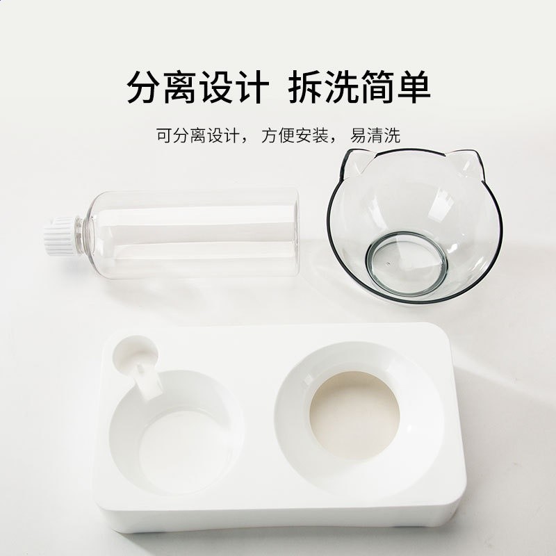 跨境熱銷貓碗雙碗自動飲水食盆狗狗碗水碗防打翻飯盆狗盆寵物用品-細節圖3