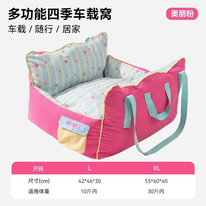神經貓寵物車載狗窩四季通用可拆洗防水汽車安全座椅外出便攜貓窩-規格圖5
