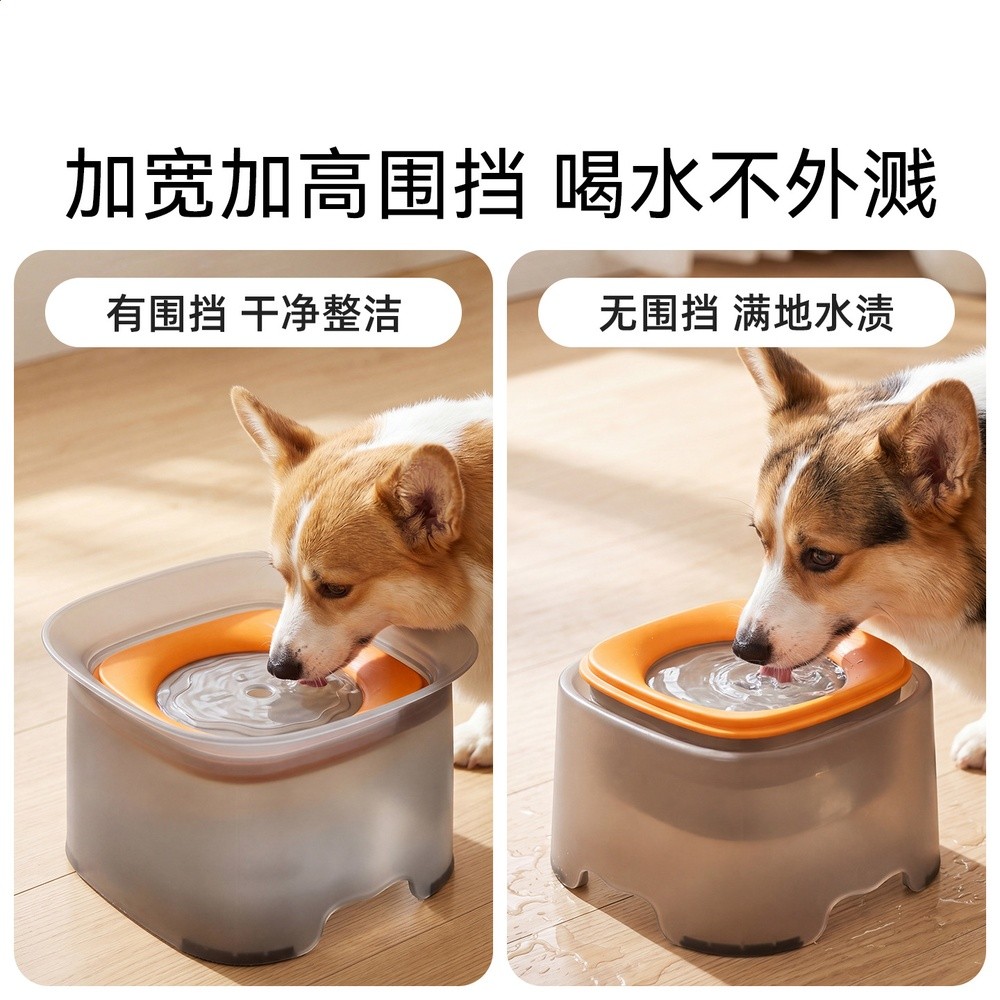 神經貓跨境簡約狗碗防濺抗菌漂水碗大容量防溼嘴中小型犬大狗單碗-細節圖4