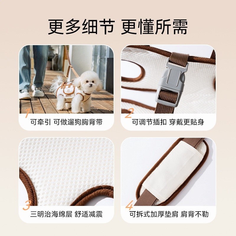 寵物狗狗揹包小型犬貓咪便攜可斜跨手提包單肩包寵物外出包遛狗包-細節圖4