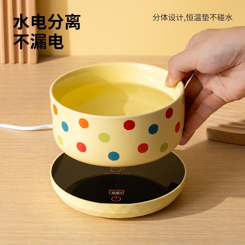 貓碗陶瓷加熱恆溫寵物碗冬季狗碗貓咪喝水碗貓食盆加熱貓咪水碗-細節圖3
