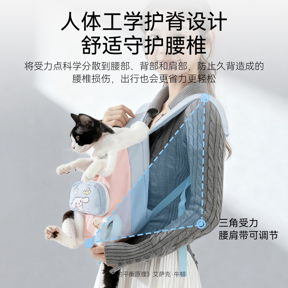 貓咪胸前包加絨保暖揹帶雙肩包社會化貓包秋冬外出便攜寵物狗揹包-細節圖2