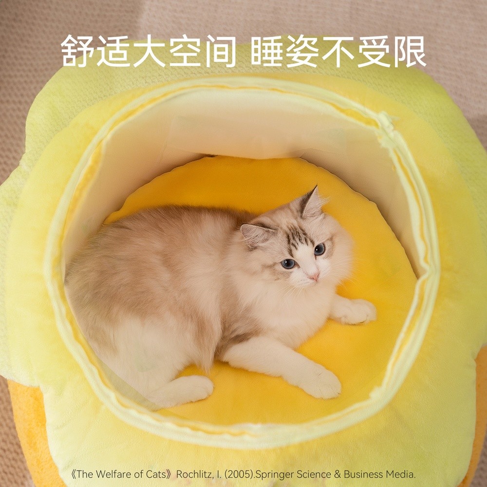 神經貓可愛萌趣凳子窩萬聖節聖誕節柿子窩貓窩半封閉式狗窩貓房子-細節圖3