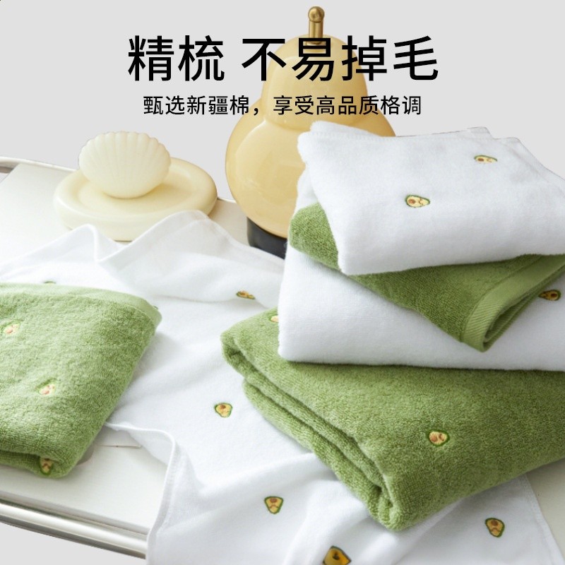 毛巾家用2025新款純棉吸水不掉毛全棉情侶加厚洗臉巾成人刺繡面巾-細節圖3