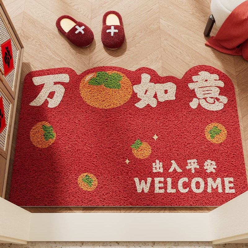 入戶門地墊門口腳墊進門絲圈門墊門外喬遷紅色入門內地毯-規格圖5