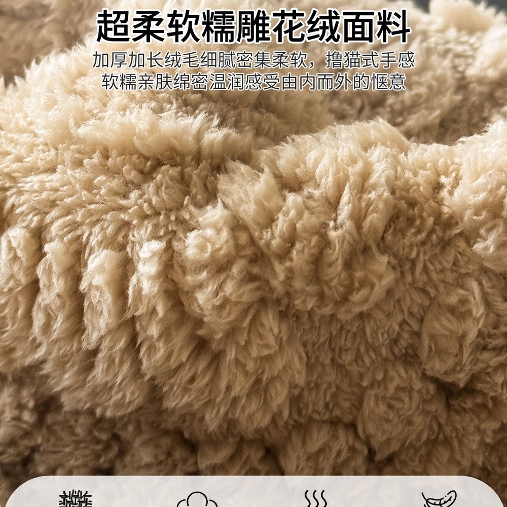 秋冬加厚床墊冬季牛奶絨床單床褥子軟墊三件套護墊床蓋褥墊被-細節圖2