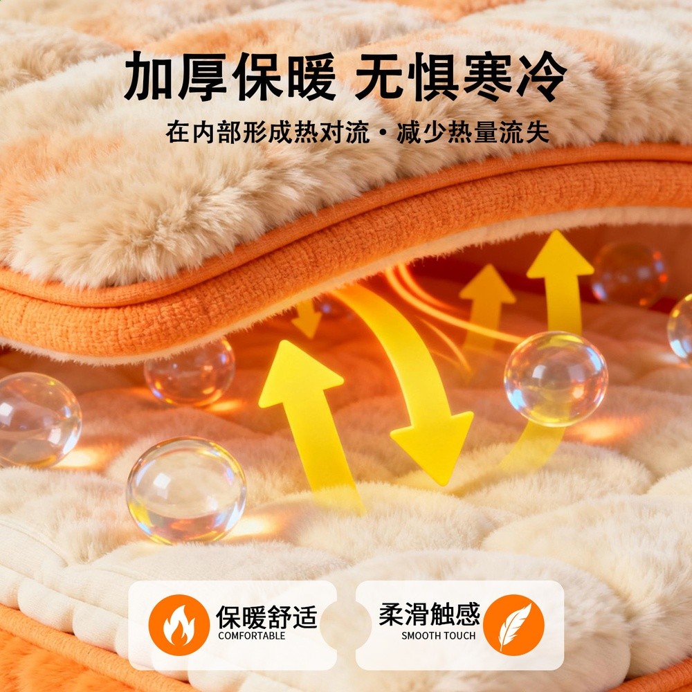 牛奶絨床單單件加厚軟墊學生宿舍單人榻榻米保暖床褥墊薄墊子冬季-細節圖2