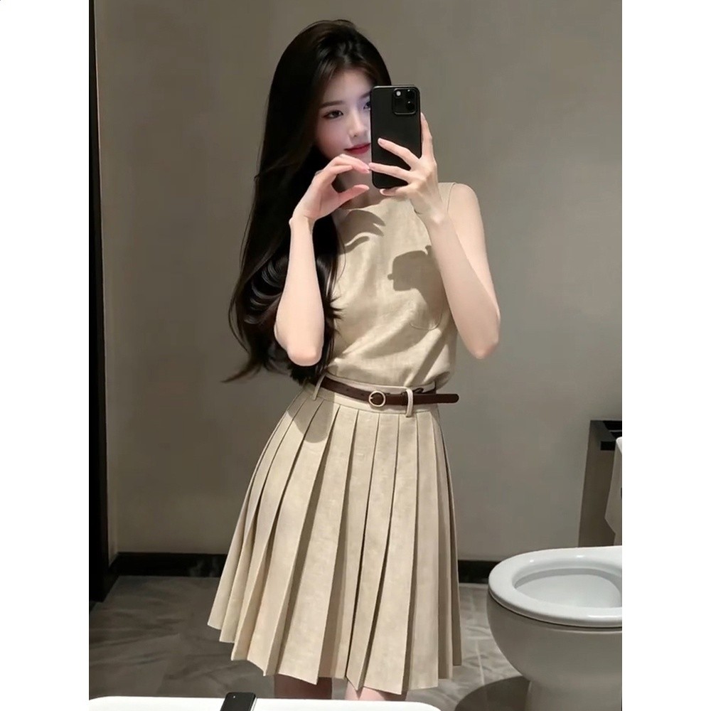 老錢風無袖背心連衣裙女夏季2026新款小個子巨好看穿搭一整裝短裙-細節圖3