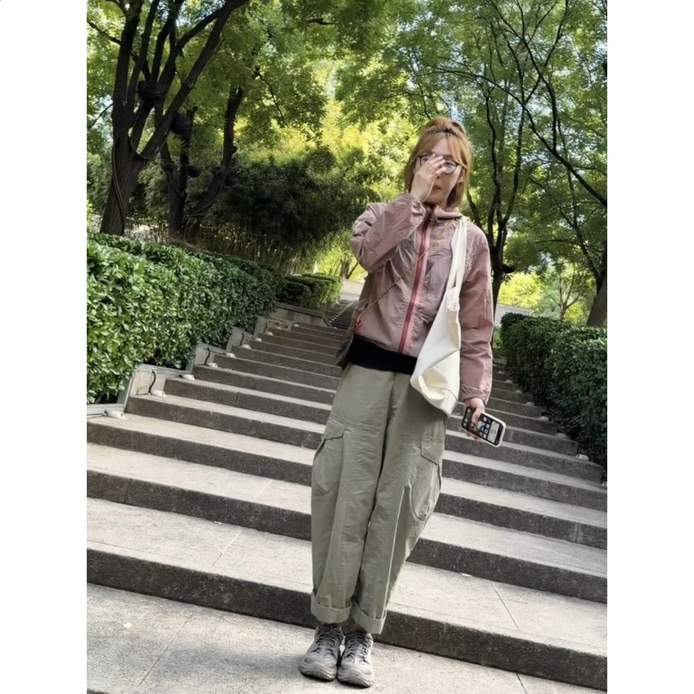 山系輕戶外機能風攀s鼠乾枯玫瑰透氣防風連帽短外套小方格防曬衣-細節圖3