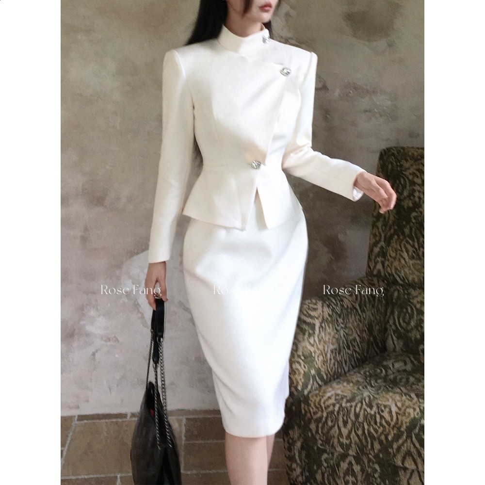 RoseFang新品限時優惠【卡布爾】原創職場新貴風收腰外套上衣女-規格圖4