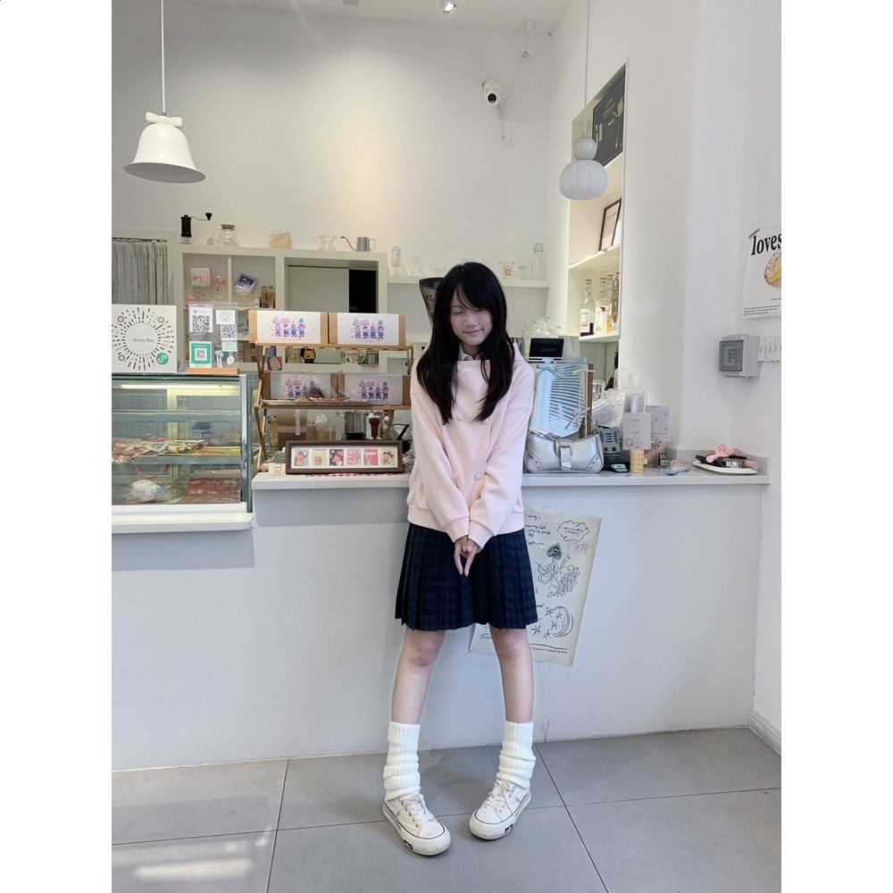 lulucake新品雙排扣衛衣寬鬆顯瘦韓系日常百搭外套設計感-規格圖5