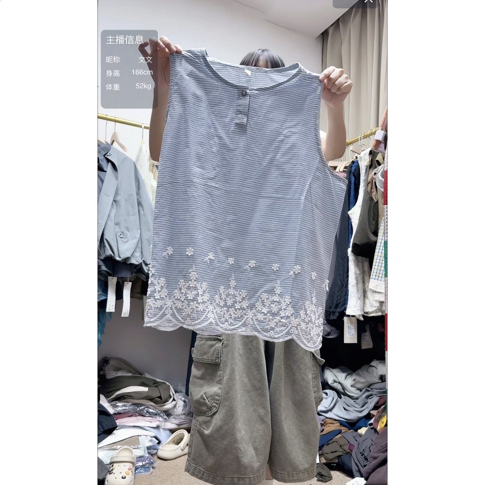 828定位刺繡背心 胸圍124衣長65-規格圖1