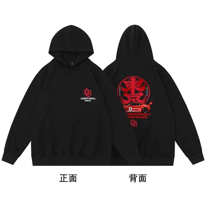 LBWK 東京JDM改裝汽車文化GTR印花男女情侶美式復古街頭短袖T恤-規格圖5