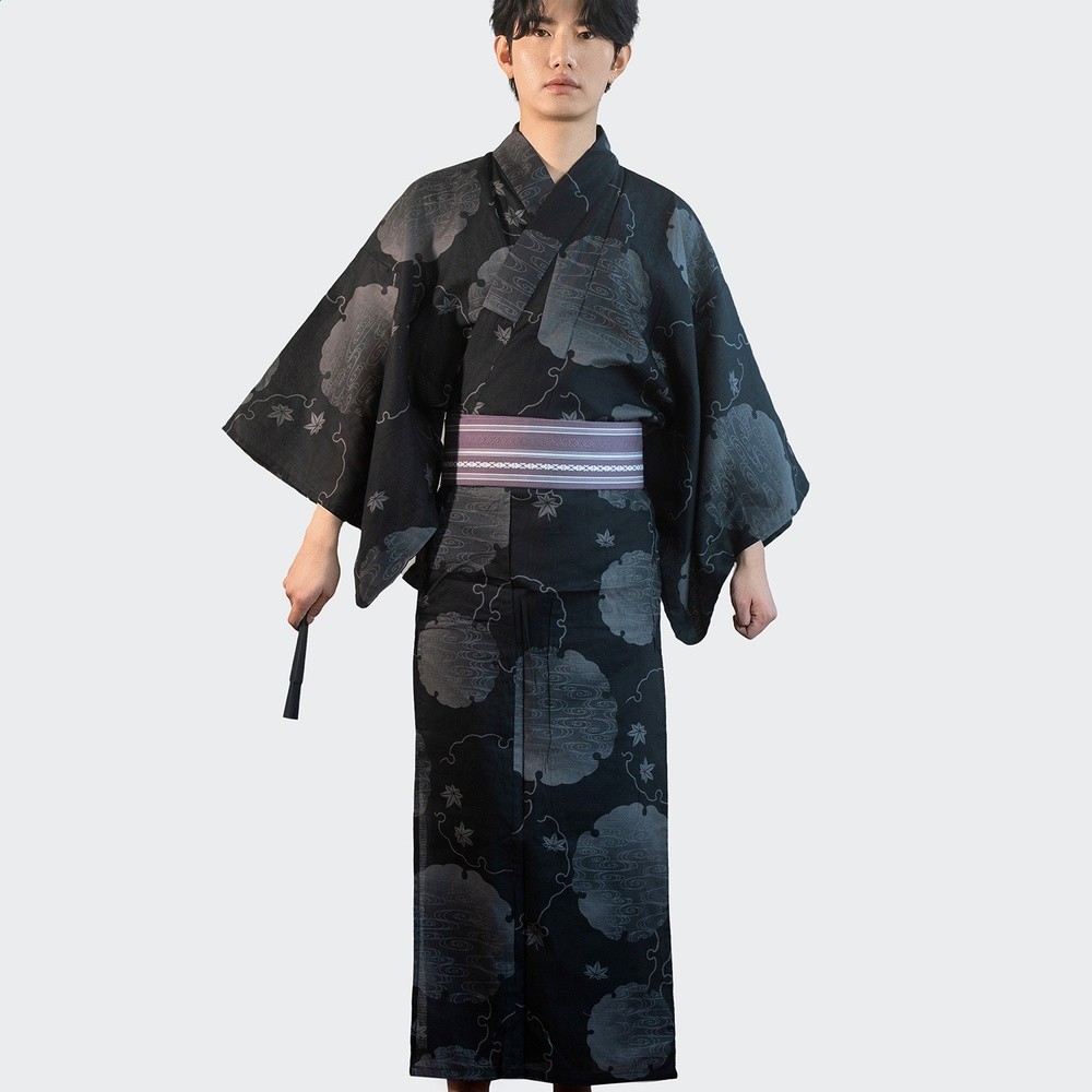 日本和服浴衣 男傳統款式棉質地 男士旅遊拍攝服飾送腰帶 COS-細節圖3