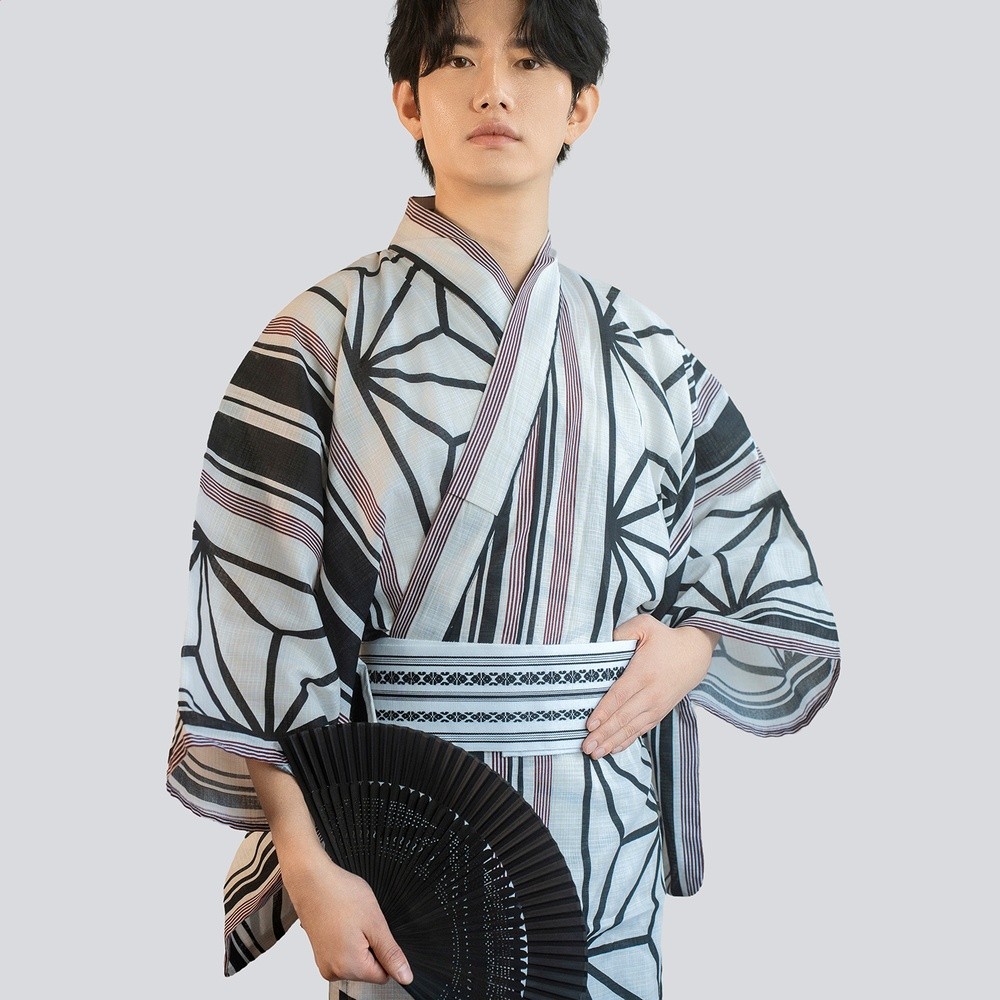日本和服浴衣 男傳統款式棉質地 男士旅遊拍攝服飾送腰帶 COS-細節圖4