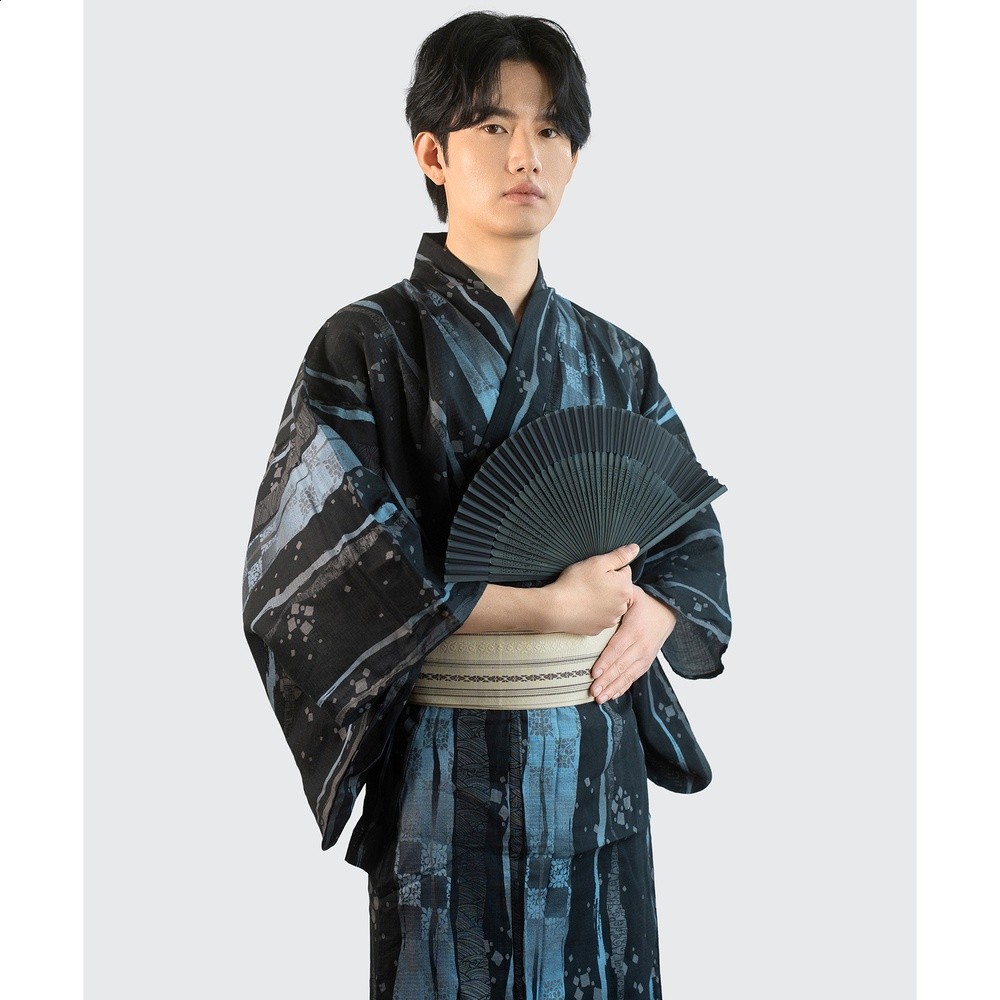 日本和服浴衣 男傳統款式棉質地 男士旅遊拍攝服飾送腰帶 COS-細節圖5