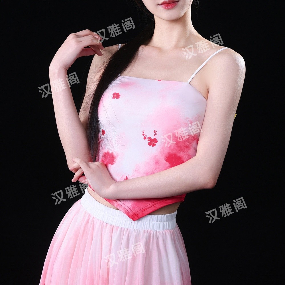 古典舞蹈服女國風紅色身韻飄逸破爛袖紗衣表演服漸變大擺裙演出服-規格圖5