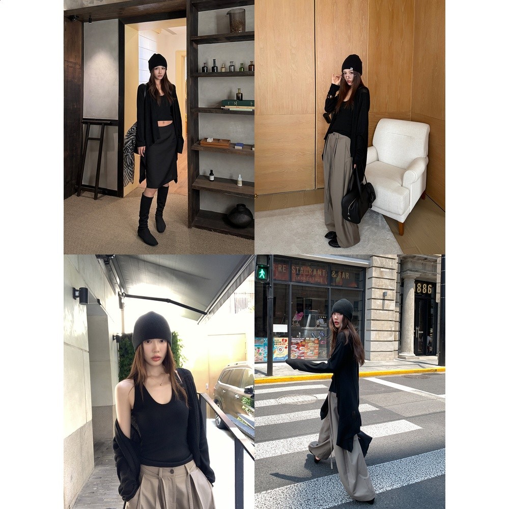 左邊女裝時髦套裝2026秋季新款不規則中長款針織開襟/背心-細節圖3