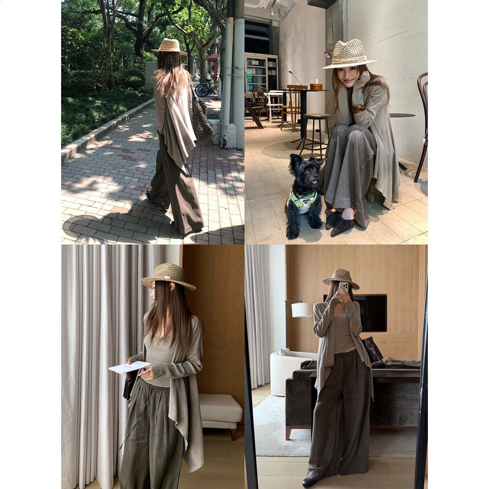左邊女裝時髦套裝2026秋季新款不規則中長款針織開襟/背心-細節圖5