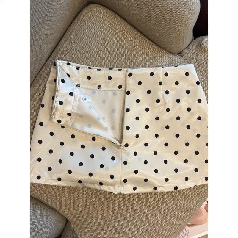 廣州十三行高貨爆款~氣質酸醋緞面波點低腰包臀半身裙子女防走光-細節圖2