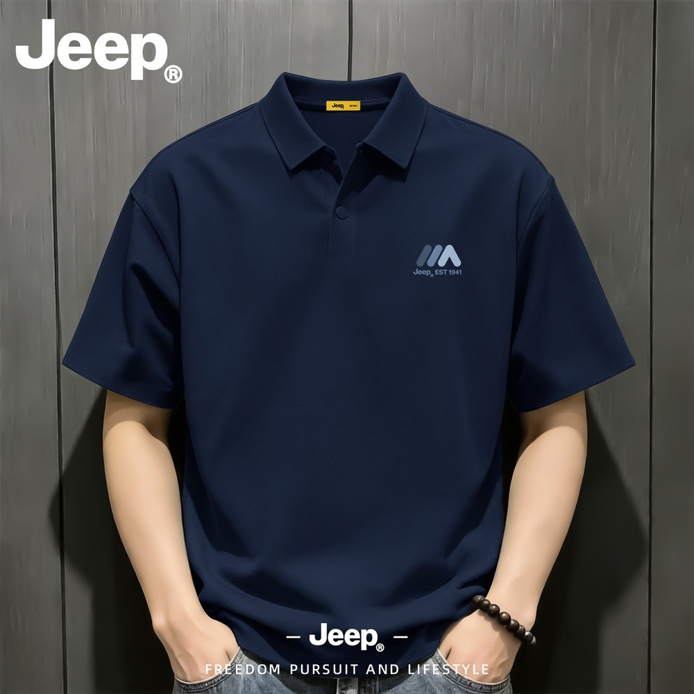 Jeep吉普翻領POLO衫男款2026夏新款商務冰絲男裝爸爸高階薄款t恤-規格圖5