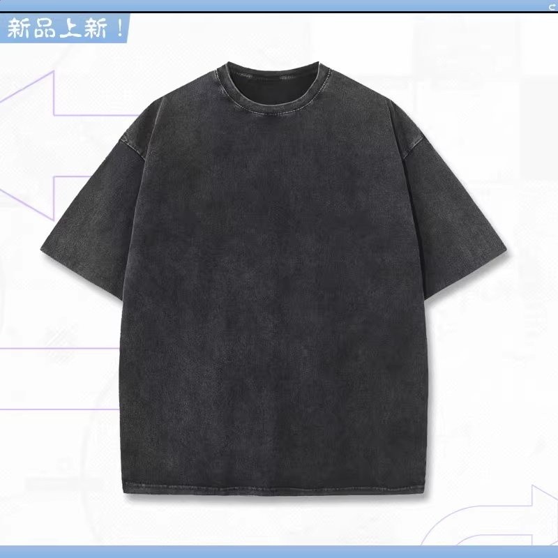 創意搞笑海綿寶寶周邊比奇堡居民青少年水洗寬鬆短袖T恤上衣dt-黑空白