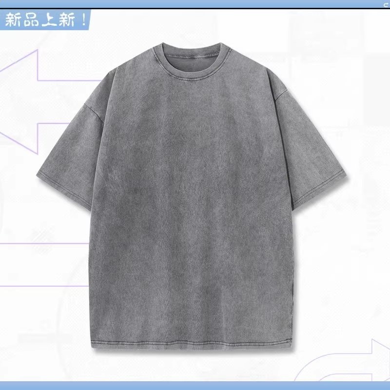 創意搞笑海綿寶寶周邊比奇堡居民青少年水洗寬鬆短袖T恤上衣dt-灰空白