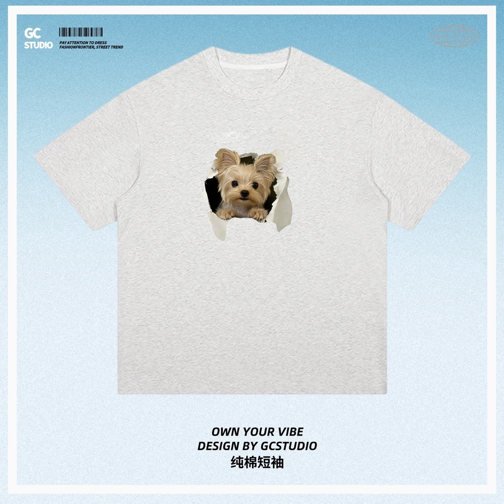 麻灰色純棉短袖