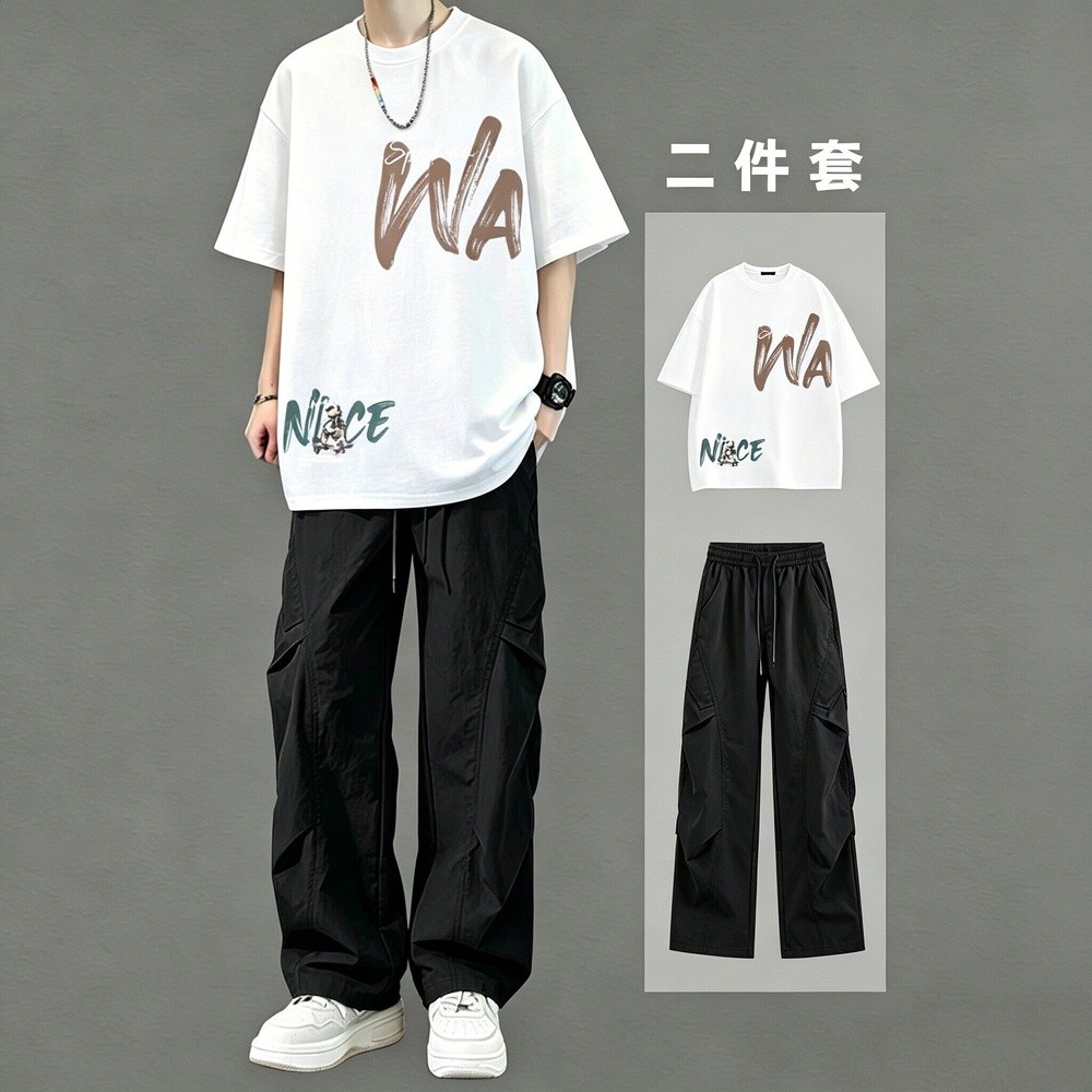 WAR白+側蓋褲黑