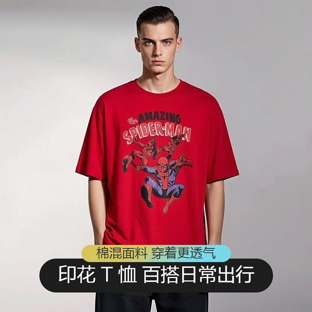 外貿特價大碼短袖男款夏季薄款寬鬆胖子加肥加大美式印花半袖t恤-規格圖5