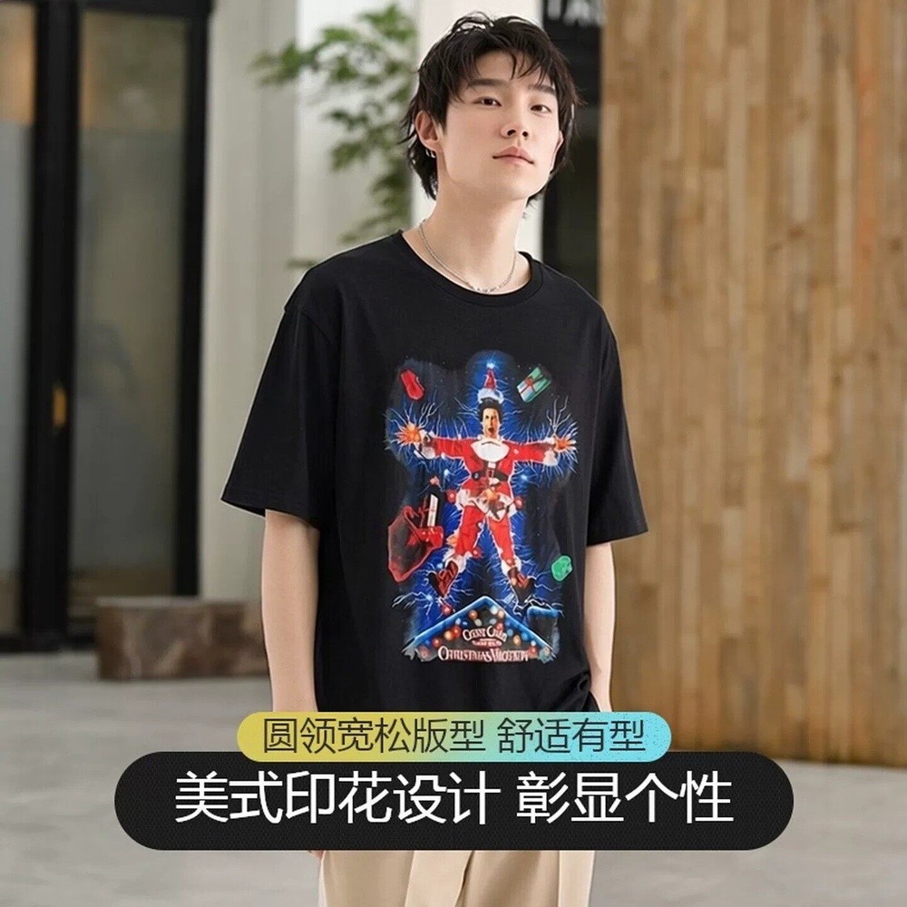 外貿特價大碼短袖男款夏季薄款寬鬆胖子加肥加大美式印花半袖t恤-規格圖5