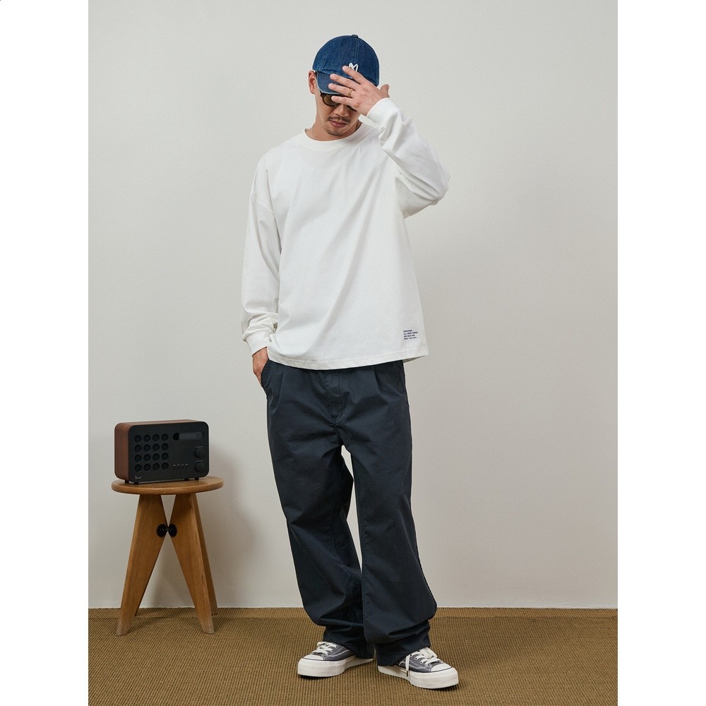 Broshood 26aw 日系寬鬆休閒厚板膠標語立體印花索羅娜長袖Tee恤-細節圖2