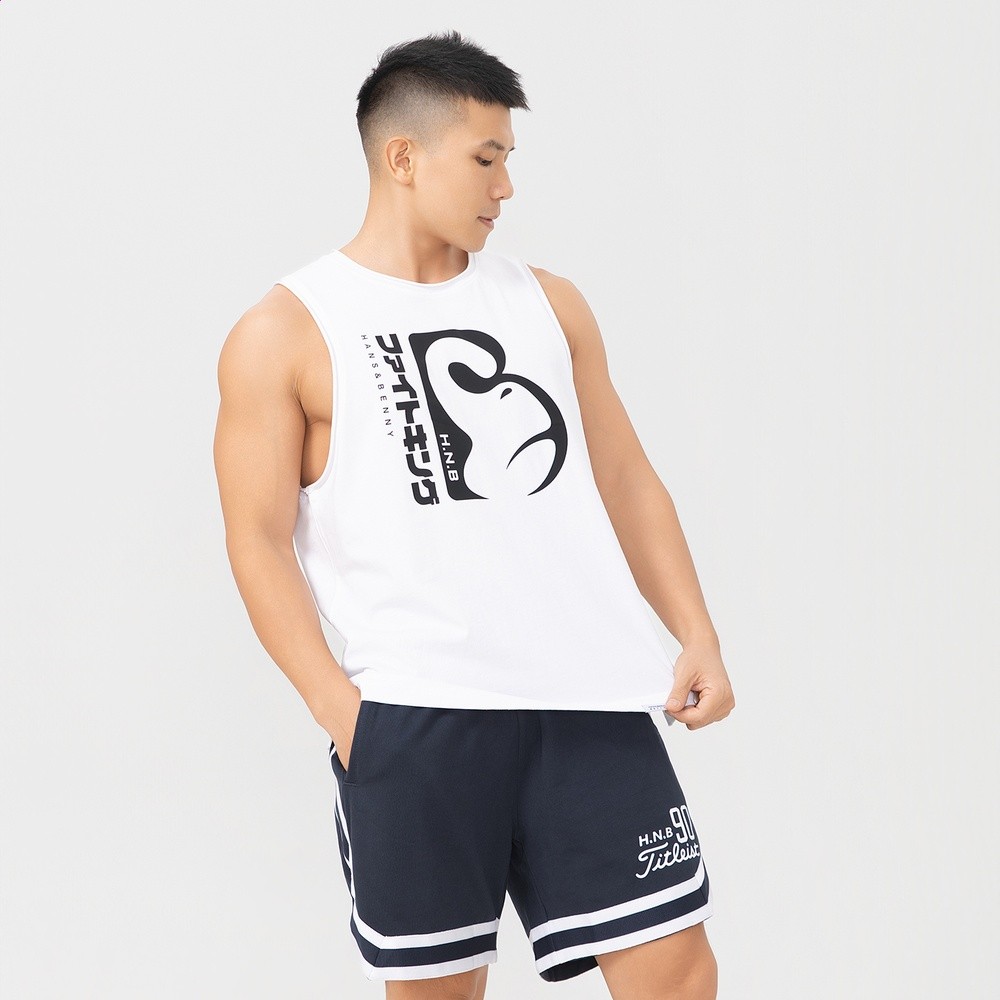 HANSBENNY2026新款夏季男運動背心跑步健身休閒全棉大聖無袖坎肩-細節圖4