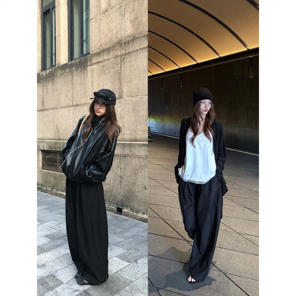 左邊女裝氣球褲系列 繫帶慵懶長褲2026秋季新款闊腿休閒褲-細節圖2
