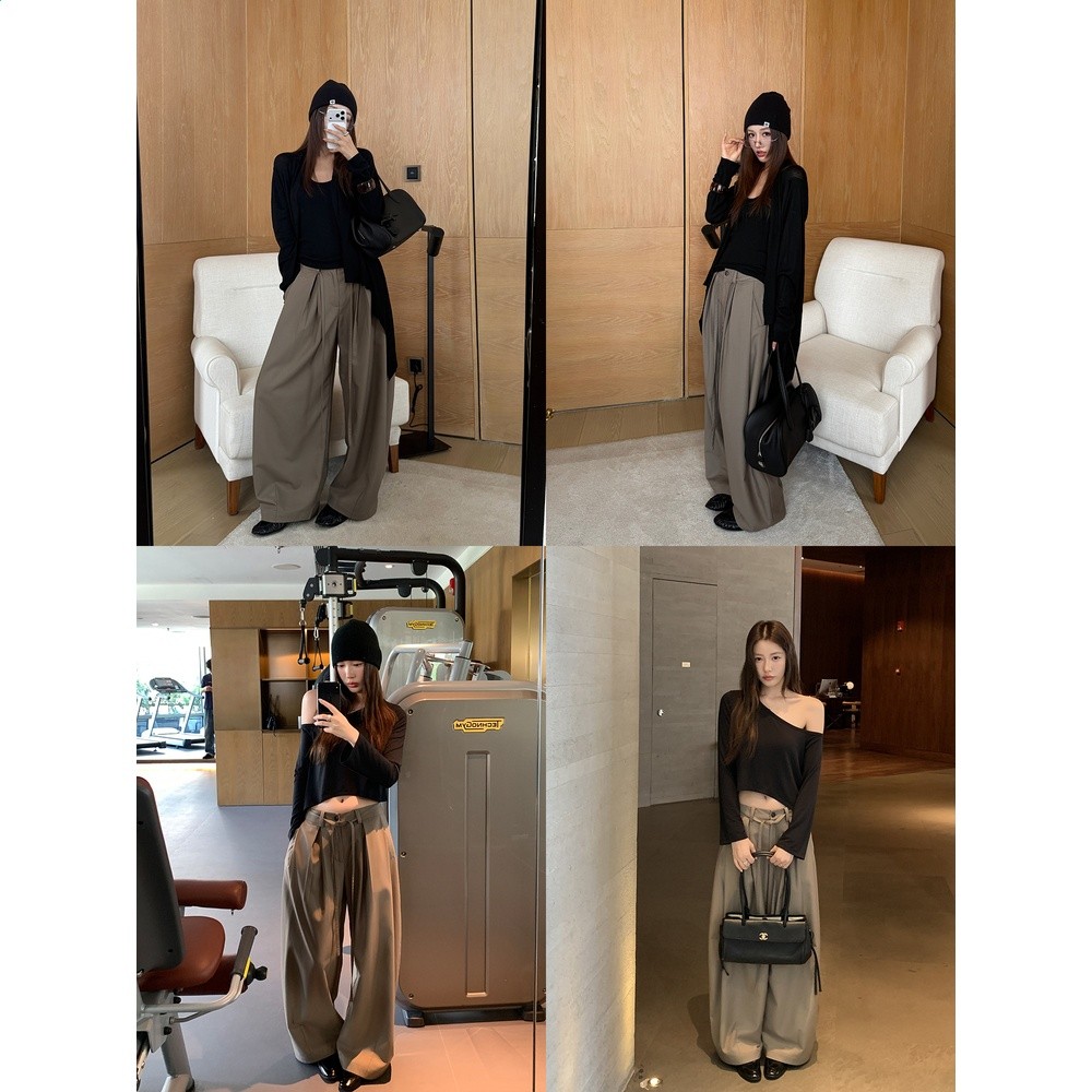 左邊女裝氣球褲系列 繫帶慵懶長褲2026秋季新款闊腿休閒褲-細節圖3