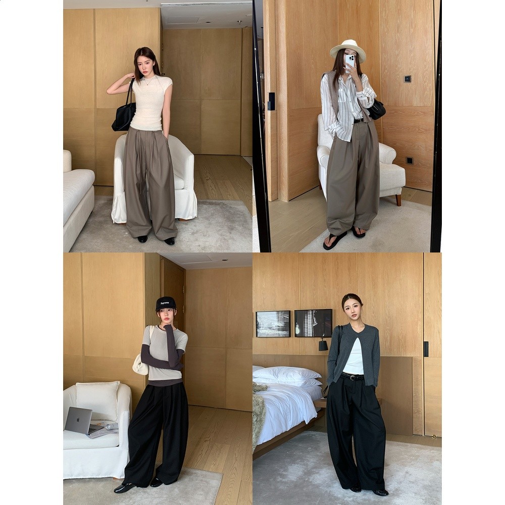 左邊女裝氣球褲系列 繫帶慵懶長褲2026秋季新款闊腿休閒褲-細節圖5