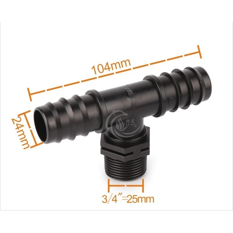 【綠美滴灌噴灌降溫工程】2910~25PE管6分外牙三通-細節圖2