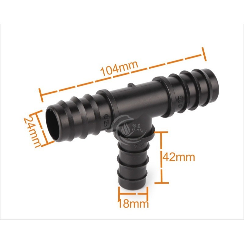 【綠美滴灌噴灌降溫工程】2805~25PE管轉20PE管異徑三通-細節圖2