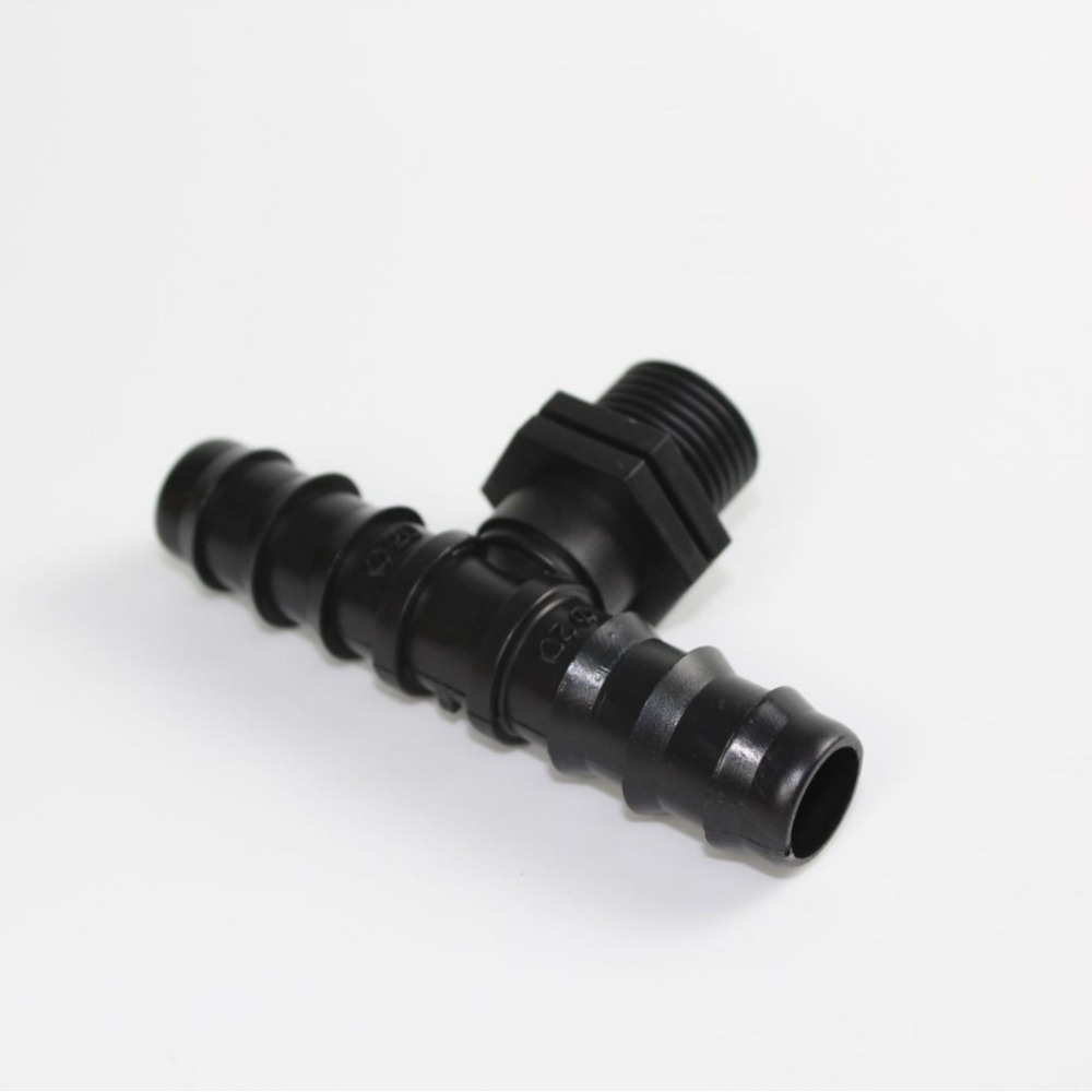 【綠美滴灌噴灌降溫工程】2705~20PE管4分外牙三通 大棚微噴滴灌管件PE管承插簡易接頭配件20外絲-細節圖3
