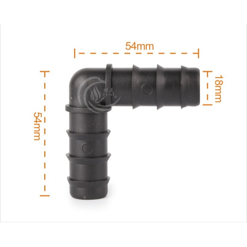 【綠美滴灌噴灌降溫工程】2707~20PE管倒刺彎頭 大棚微噴滴灌PE管管道承插直角 接頭配件-細節圖2