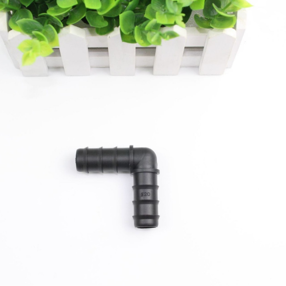 【綠美滴灌噴灌降溫工程】2707~20PE管倒刺彎頭 大棚微噴滴灌PE管管道承插直角 接頭配件-細節圖3