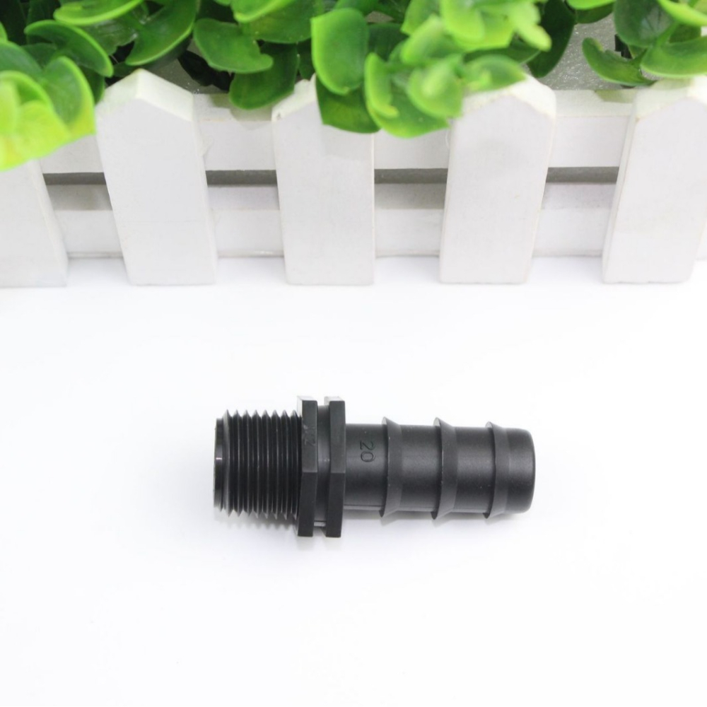 【綠美滴灌噴灌降溫工程】2709~20PE管4分外牙直通 大棚微噴滴灌管件PE管承插接頭外絲直接-細節圖3