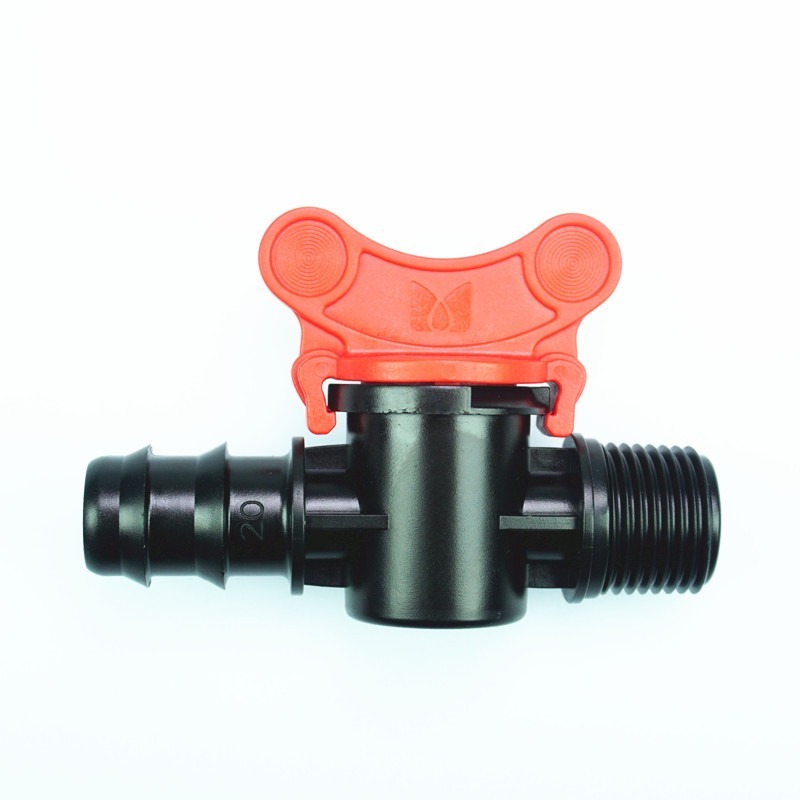 【綠美滴灌噴灌降溫工程】2601~20PE管4分外牙閥門1/2外絲 微噴滴灌PE管開關球閥-細節圖3