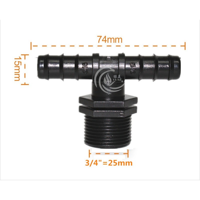 【綠美滴灌噴灌降溫工程】2502~16PE管6分外牙三通 大棚微噴滴灌管件PE管承插倒刺25外絲接頭配件【保證正廠部品】-細節圖3