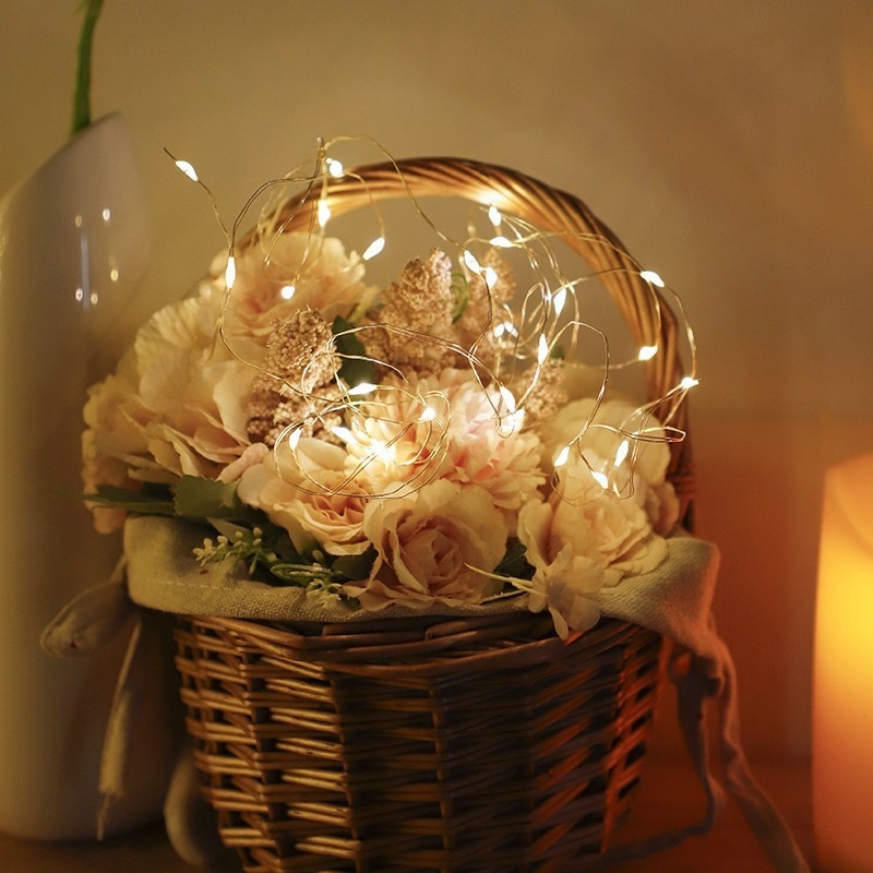 💥台灣現貨💥LED銅線燈串 （三檔）裝飾禮盒 裝飾花束 裝飾居家 氛圍燈-細節圖4