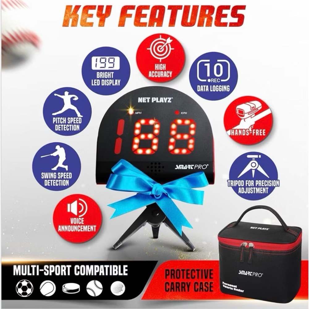 【全新現貨】NET PLAYZ 棒球測速器 免手持 投球測速 揮棒測速 排球網球足球測速 保固兩個月 快速出貨-細節圖3