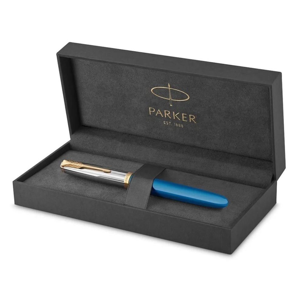 PARKER 派克 51型 雅致系列 土耳其藍金夾 F尖 鋼筆-細節圖4