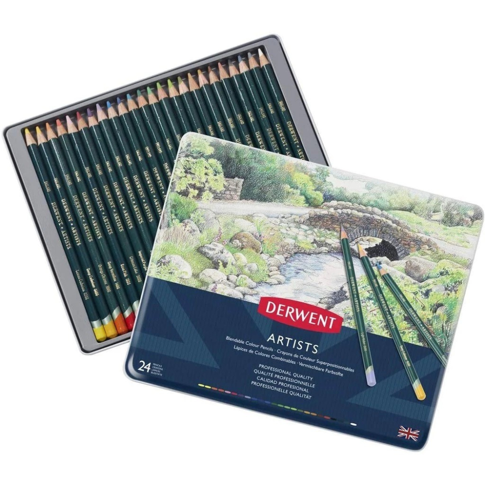 【DERWENT 德爾文】油性色鉛24色-鐵盒裝 DW32093-細節圖2