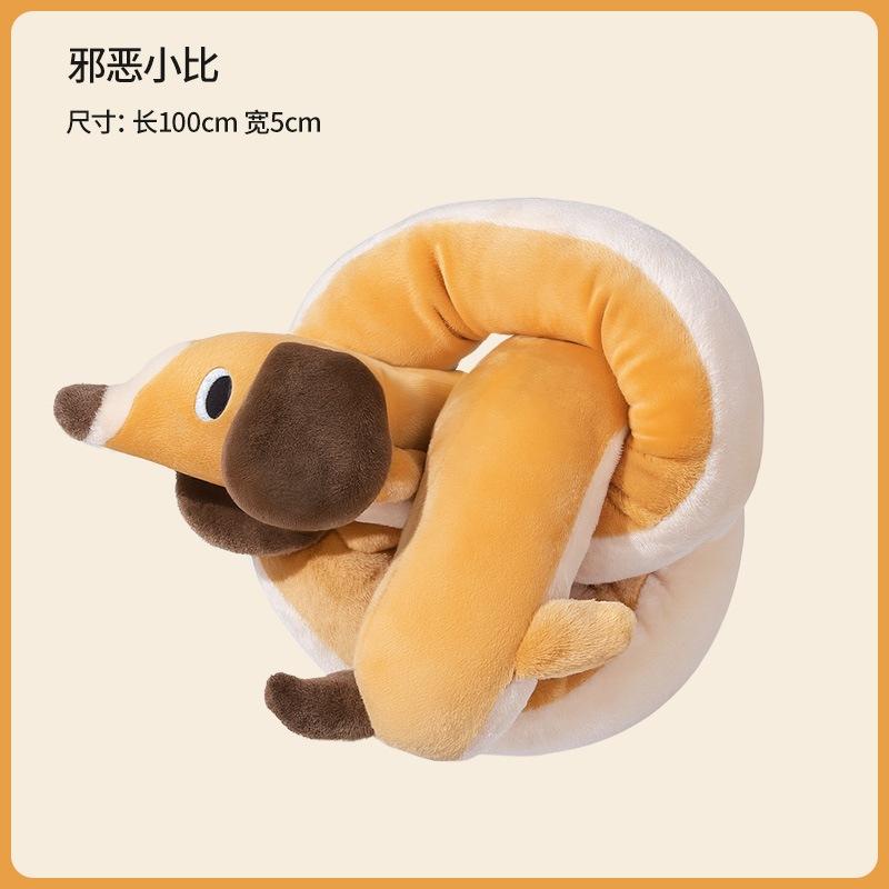 <拔辣選品>長脖子長條玩具狗狗發聲玩具臘腸狗自嗨解悶磨牙神器寵物長條毛绒玩具-細節圖2